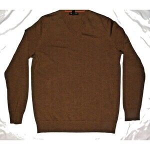Banana Republic Men’s Extra Fine Merino Wool V-Neck Sweater Brown Size M